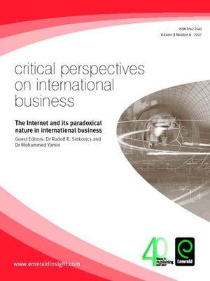 cover image of Critical Perspectives on International Business, Volume 3, Issue 4